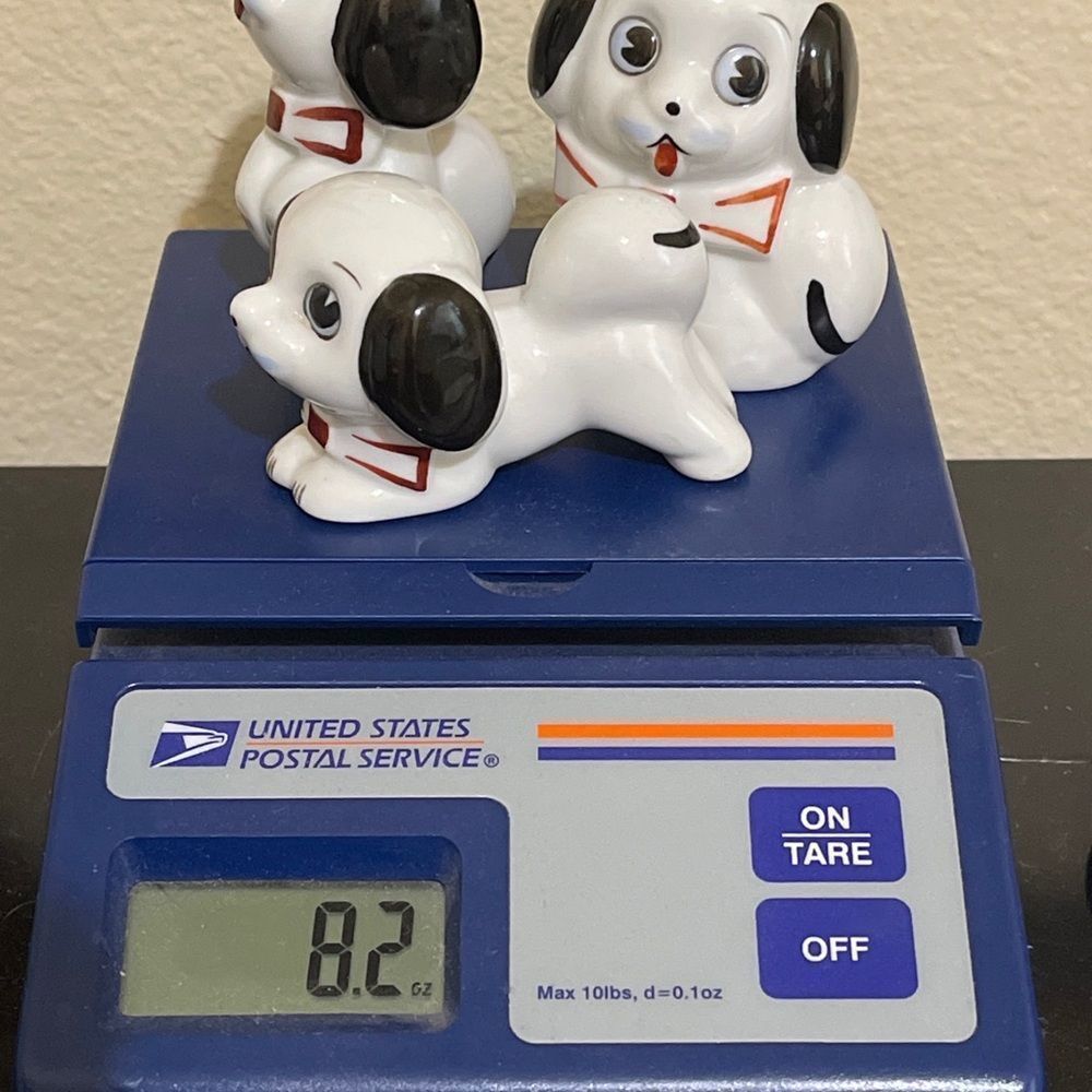 Vintage Anthropomorphic Dog Puppy Googly Big Eye Japan Figurine Kitsch Set Of 3 - Picture 10 of 10